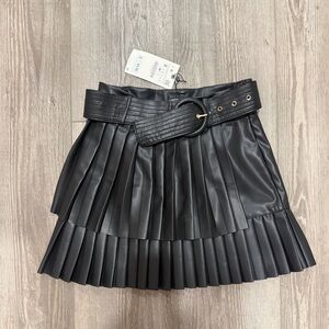Zara Black Pleated Mini Skirt